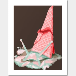 Soft Serve Snail Jelly Gouache Painting Posters and Art